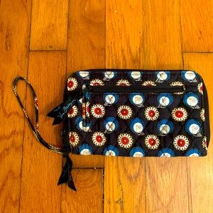 Vera Bradley Owl print navy zip wallet wristlet EUC fun, hard to find print